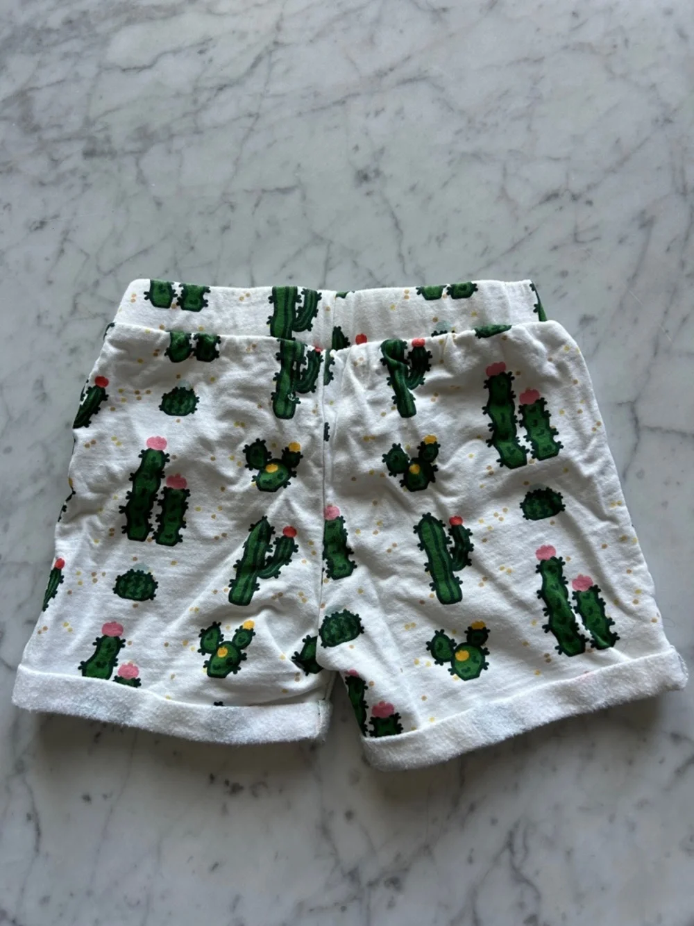 Monica + Andy White Cactus Print Terry Shorts size 4T